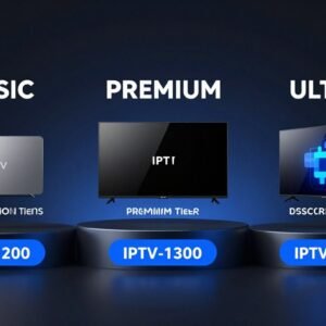Abonnement IPTV REDMAK avec trois formules d'abonnement affichées côte à côte